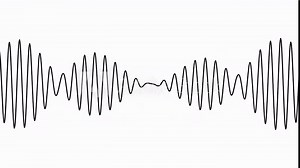 minimalist wave representation, applied to sound or electromagnetic oscillation 2d loopable animation background. Can be used to represent vibration physics, equalizer pulse or radio sound spectrum
