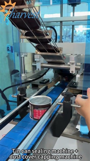 Fully auto coffee can sealing machine,black lentil can sealing machine+dust cover sealing machine