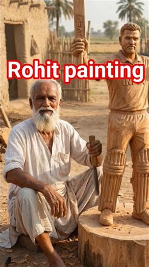 Rohit Sharma in Wood 🎨 | Cinematic Handcrafted Art#shorts