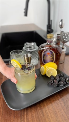 Tap to be refreshed! 🍹👇 Recipe Start with ice 🧊 Pour 2 oz Crown Royal Blackberry Whiskey Top with Lemonade 🍋 Add a splash of club soda 💦 Garnish with blackberries & lemon twist Kick your feet up and relax🍹☀️ #Cheers” | Sinkology