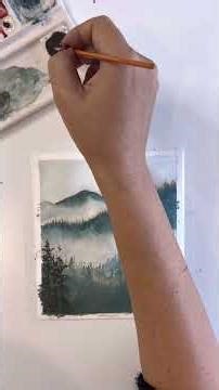 Mountain Drawing Tutorial | Easy Landscape Sketch #art #color #drawing #mountains #painting #colors