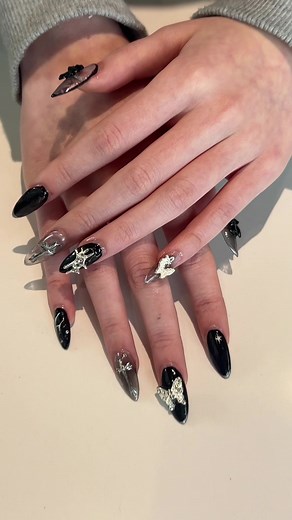 Black Gel X Nails Tutorial with Alli 🖤