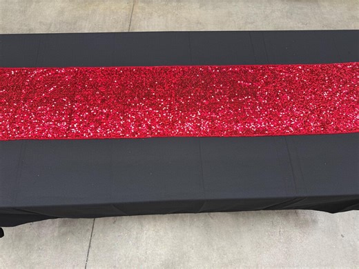 Red Sequins Table Runner: Glamorous Wedding Celebration Decor - Etsy
