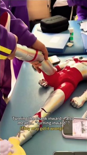 Rehabilitation students couldn't find their teaching aids, so they use a substitute…