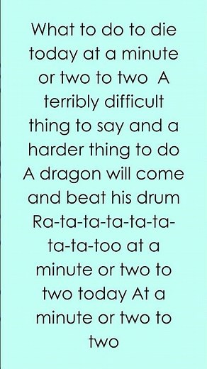 #278 | What to do to die today at a minute or two to two #challenge #tonguetwisterchallange