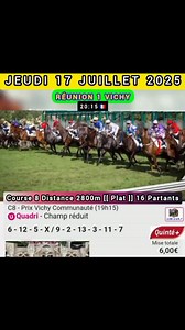 9.8K views · 154 reactions | #turf #quinte #pronostic #reunion1 #paris_longchamp #courses_hippiques #pmu #trot #equidia #pronosticsgratuits #tierce #horse_racing #paristurf #programme_quinte #vichy | Pronostic-gratuit | Facebook