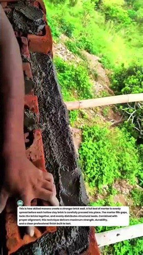 Strong Brick Bonding Technique! #Bricklaying #Construction #Masonry