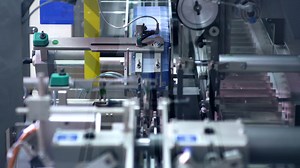 Premium stock video - Pharmaceutical packaging equipment. pharmaceutical manufacturing