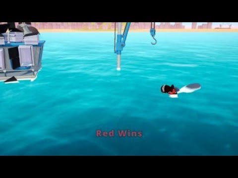 Riding a Shark in Gang Beast Trawler Map