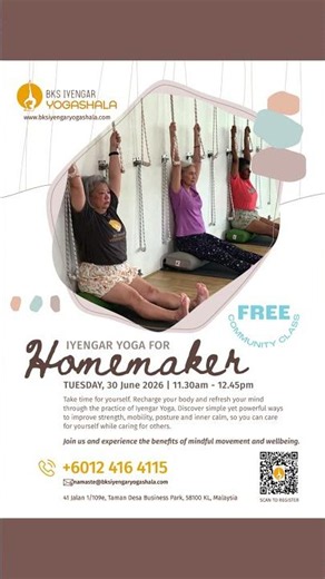 Free Community Class: Iyengar Yoga for Homemaker