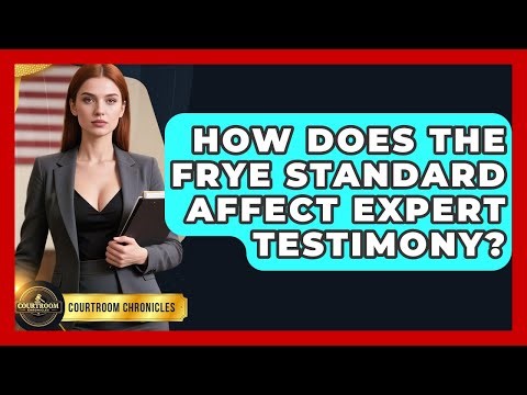 How Does The Frye Standard Affect Expert Testimony? - Courtroom Chronicles
