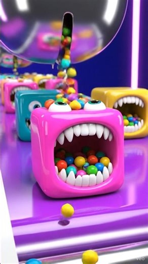 Cube candy eating candy ❤️🧡💛💚🩷 #3danimation