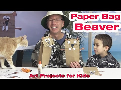 How to make a Paper Bag Beaver Puppet - Easy Art for Kids
