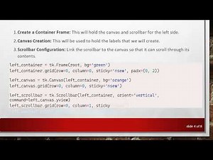 Creating Tkinter Scrollbars with Labels, Canvas, and Frames
