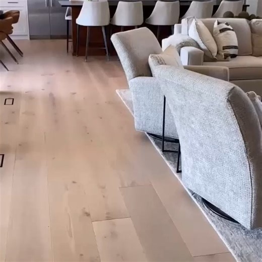 Provenza Floors, Inc. on Instagram: "🎥 The video captures a warm and inviting space showcasing the Tresor Collection - Rivoli hardwood floors. The natural light gently sweeps across the European White Oak surface, highlighting its subtle wire brushing, rich multi-tone stain, and organic plank variation. The camera moves slowly and smoothly, evoking a calm, elegant ambiance-perfectly matching the floor’s timeless character. Special thank you to our Rockstar Canadian rep, Mahsa for capturing and 