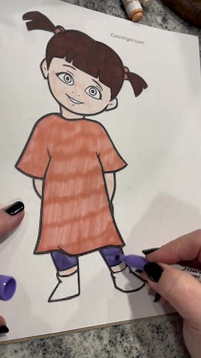 Monsters Inc Boo 🟣💞 #monstersinc #boo #disney #coloring #asmr