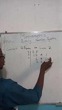 Binary Number System (Base 10 to Base 2)
