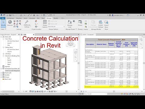 Concrete Calculation in Revit; Find Cement, sand and aggregate quantity in Revit.
