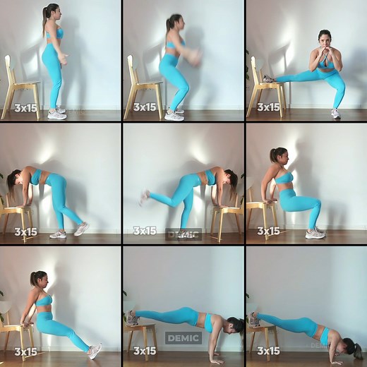 9 Best Chair Exercises 🔥🔥 | DEMIC