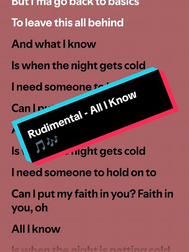 Rudimental - All I Know: Music & Lyrics Insights