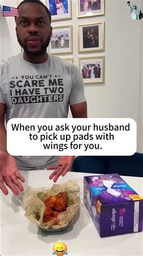 When you ask your husband to buy sanitary pads with wings #fyp #funnyprank #couplescomedy #usaus