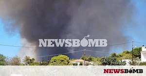 Φωτιά στην Κερατέα: Μεγάλο και ενιαίο το μέτωπο - Μάχη για να μην καεί ο Εθνικός Δρυμός του Σουνίου