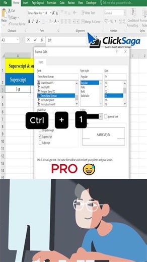 Superscript and subscript trick in excel 😱 #excel #office #spreadsheet