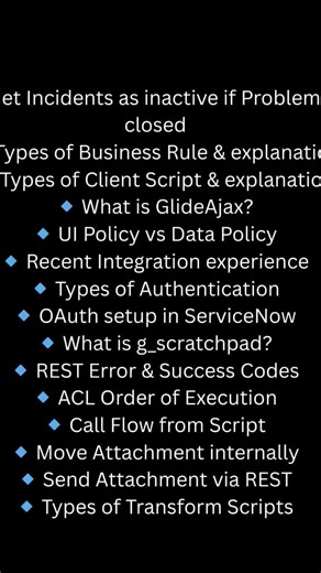 ServiceNow Interview questions