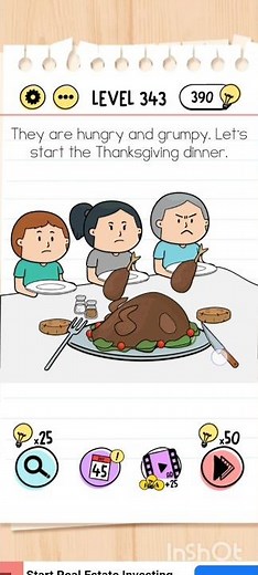 Level 343 of the brain test.