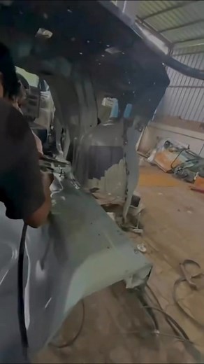 Car body welding and structural repair work in progress!  In this...