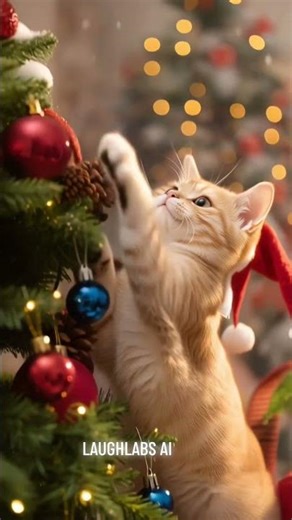 The Christmas Kitten Who Never Blinks! #LaughLabsAI #ElfKitten #ChristmasCat