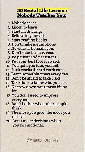 20 Brutal Life Lessons You Must Learn 💯 | Change Your Life Today 💥 #LifeTips #Motivation