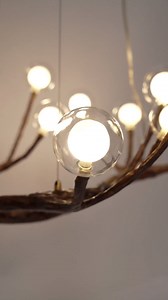 TFCFL Modern Branch Chandelier, 12 Lights Retro Wood Ceiling Lamp Fixture Branch Tree Branch Light High Ceiling Chandelier, Adjustable Hanging Light Farmhouse Chandeliers for Kitchen