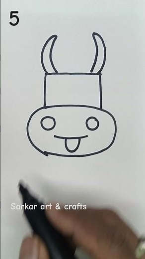 How to draw a cow from 5 Step by step drawing for beginners#cow ‪@sarkarartcrafts1478‬