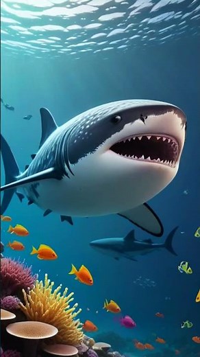 Wie groß werden Haie? 🦈📏 #shorts #shortvideo #kinderwissen #HaiGrößd