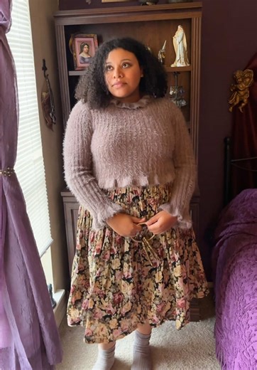 felt very Kate Bush today💕 ootd #ootd #80s #thrifted #whimsical #fyp | 80's Outfit