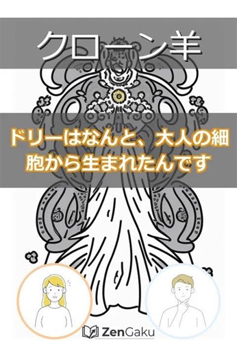 【クローン技術】ドリーの驚くべき秘密の正体とは？ #Shorts #クローン技術 #ドリー #クローン羊 #科学 #生命科学 #核移植 #再生医療 #遺伝子 #サイエンス #雑学