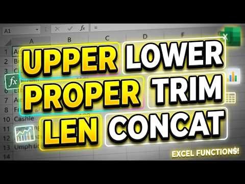 Excel Text Functions in Hindi 📊 | UPPER, LOWER, TRIM, LEN