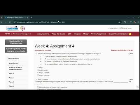 week 4 Swayam Assignment answer