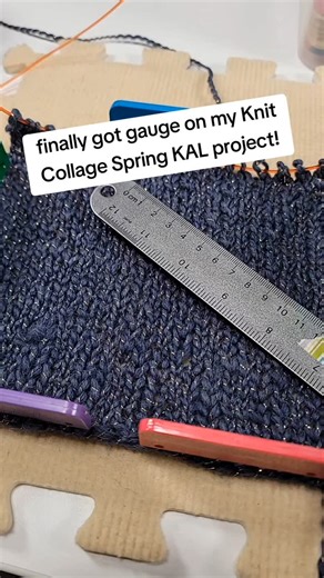 Getting gauge is SO important when knitting or crocheting garments. I'm definitely behind, but I'm taking my time with the Knit Collage Srping KAL. I'm working on the Flow State Cardi, and I just love how this yarn is working up! @knitcollage #knitcollage #knitting #gauge #swatching | Moogly