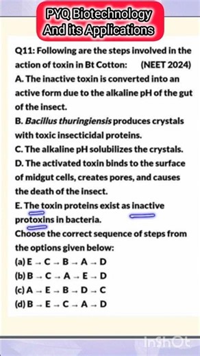 NEET ll Biotechnology and its Applications ll IMP PYQS ll #biology