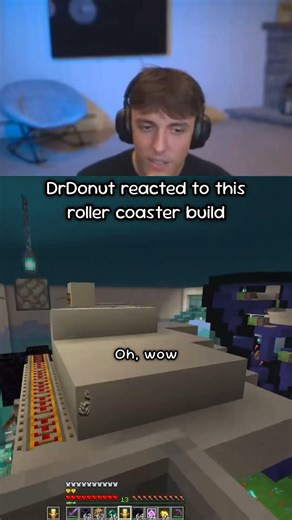 DrDonut reacted to this roller coaster build on Donut SMP