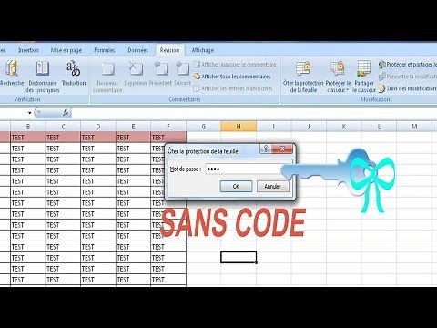 ÔTER LA PROTECTION D’UNE FEUILLE EXCEL SANS CODE