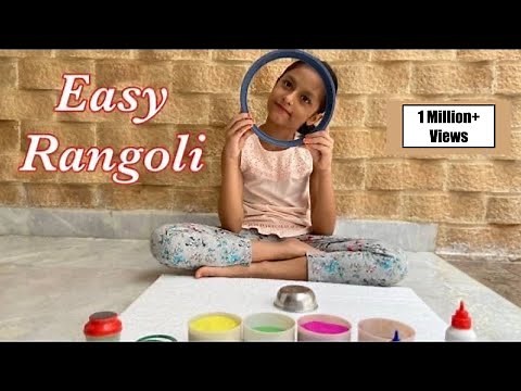 Easy Rangoli design| Simple Rangoli (Rangoli for beginners) Quick Rangoli /by Anvi /Fun with colours
