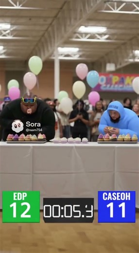 caseoh vs edp in a cupcake eating competition #funny #alittlebitofeverything #hardstyle