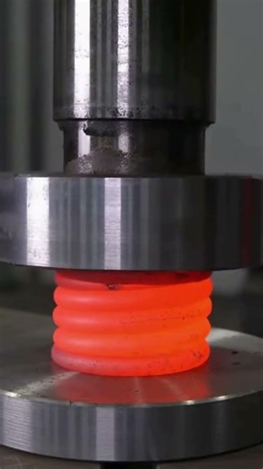 Red Hot Metal Spring VS Hydraulic Press