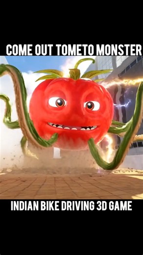😱 Come Out Tomato Monster 🍅🔥 | Indian Bikes Driving 3D Gameplay #funnyshorts #youtubeshorts