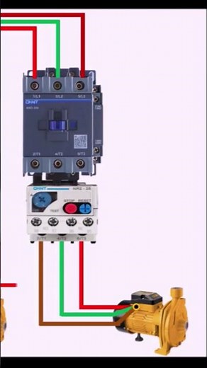 Câblage du contacteur et relais thermique. démarrage des moteur.مرحل حراري #electrical #moteur