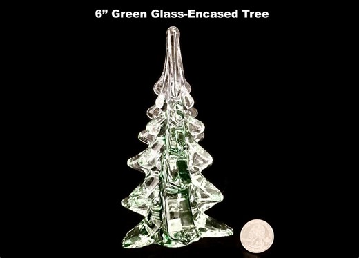 Art Glass Tree Clear With Encased Green Vintage - Etsy
