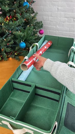 Taking down the tree and realizing how much smoother wrapping would’ve been if everything was already organized. Paper, ribbon, tags — all in one place. Filing this under lessons learned for next December. 🎄➡️📦✨ Comment “NEED” if December-you would’ve loved this. #wishiknew #holidaylessons #giftwrapstorage #organizedhome #littleelfproducts | Little ELF